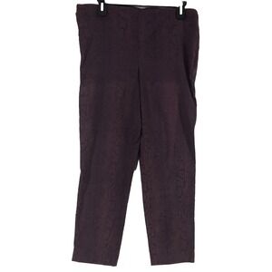 Attyre ankle pants womens 10 purple snake print pull on stretch New York